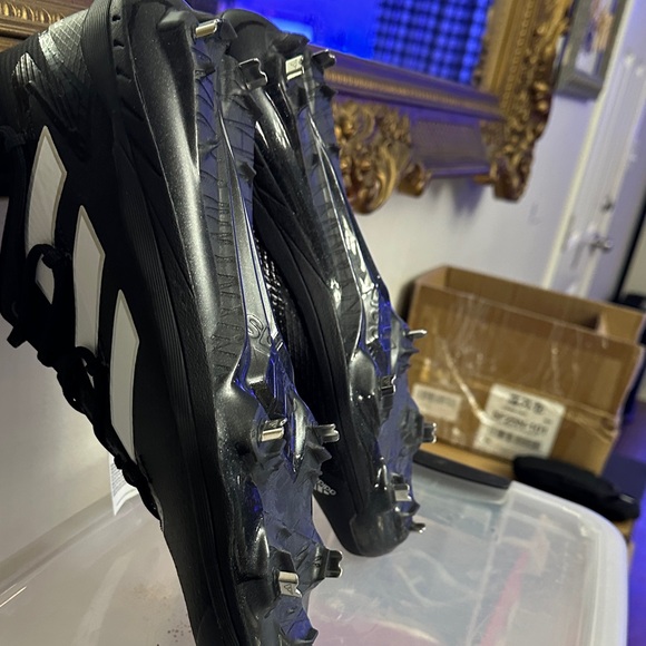 Adidas Adizero Afterburner 8 Black and White Men's Baseball Metal Cleats - Picture 8 of 8